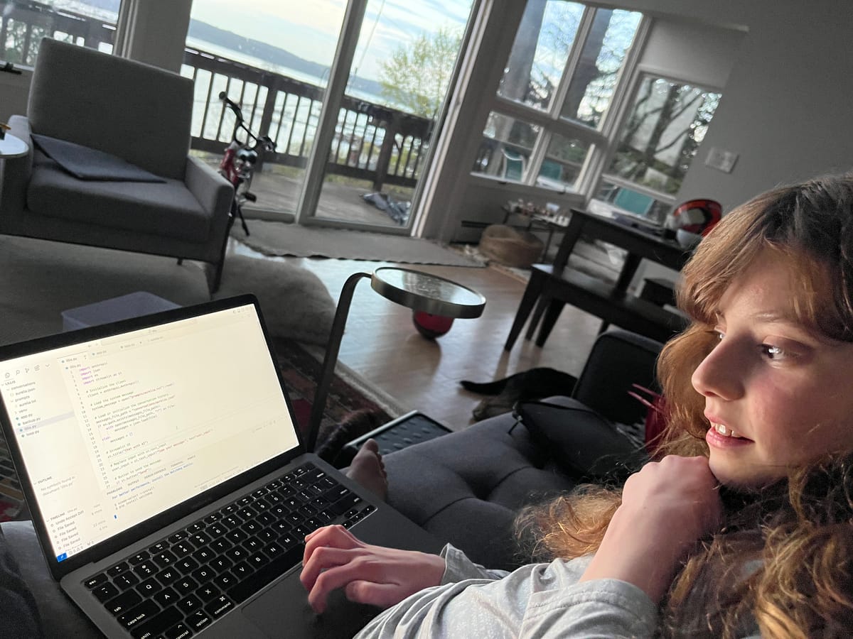 My daughter started writing Python this weekend. I cannot overstate how much different it is to learn to code today thanks to this new crop of AI tool